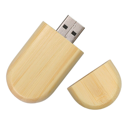 USB-Stick Oval 1GB , Promo Effects MB , bambus MB , 1 GB , bambus MB , 3 - 10 MB/s MB , 6,00cm x 1,00cm x 2,90cm (Länge x Höhe x Breite), Bild 1