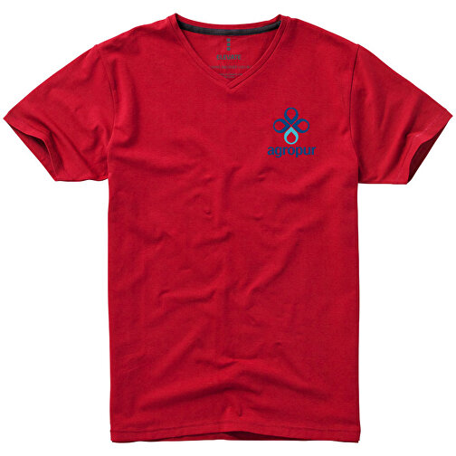 Kawartha T-Shirt Für Herren Mit V-Ausschnitt , Green Concept, rot, Single jersey Strick 95% Bio Baumwolle, 5% Elastan, 200 g/m2, S, , Bild 2