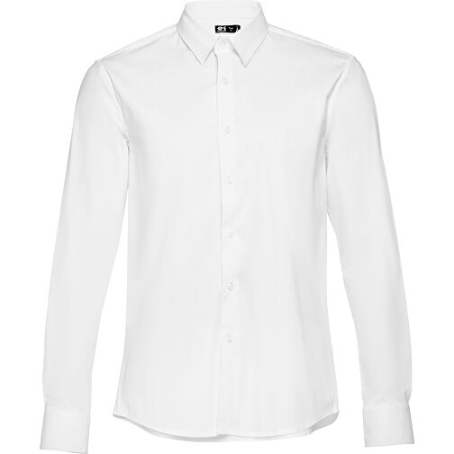 THC PARIS WH. Langärmliges Popeline-Hemd Für Herren. Weiße Farbe , weiß, Baumwolle, Polyamid und Elasthan, XL, 72,00cm x 54,00cm (Länge x Breite), Bild 1
