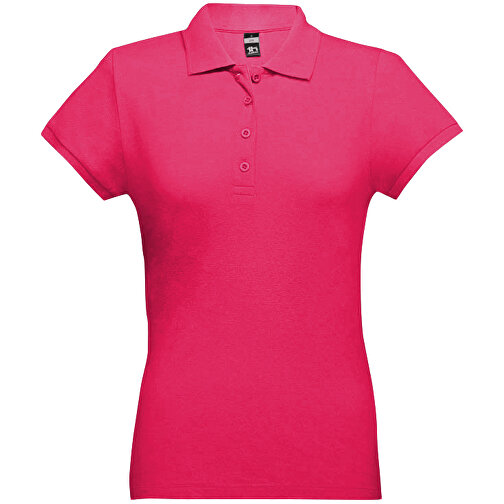 THC EVE. Damen Poloshirt , hellgrau melliert, 100% Baumwolle, M, 62,00cm x 43,00cm (Länge x Breite), Bild 2