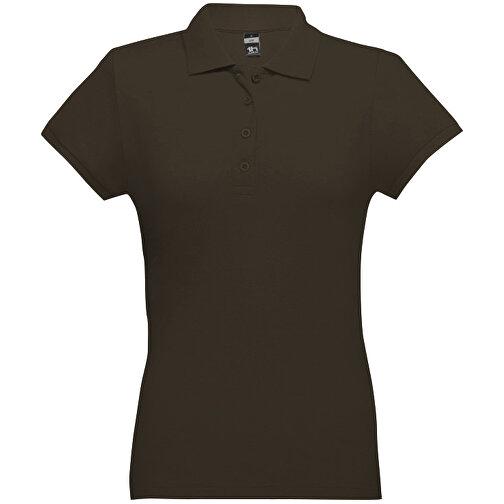 THC EVE. Damen Poloshirt , dunkelbraun, 100% Baumwolle, XXL, 68,00cm x 52,00cm (Länge x Breite), Bild 1