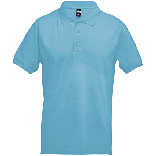 THC ADAM. Kurzarm-Poloshirt Aus Baumwolle Für Herren , hellblau, 100% Baumwolle, L, 71,50cm x 54,00cm (Länge x Breite), Bild 1