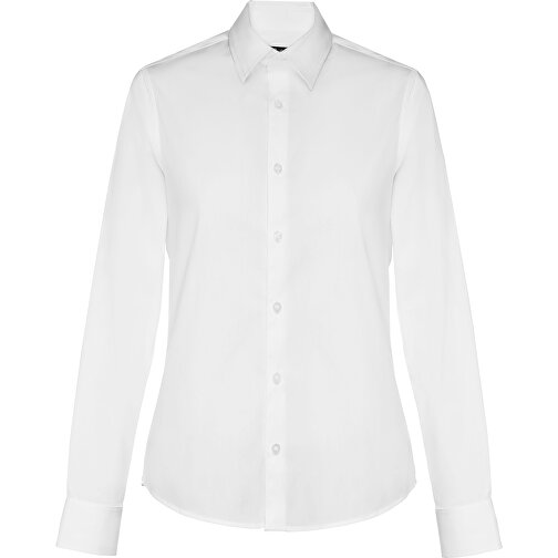 THC PARIS WOMEN WH. Langärmeliges Popeline-Hemd Für Frauen. Weisse Farbe , weiss, Baumwolle, Polyamid und Elasthan, XXL, 73,00cm x 59,00cm (Länge x Breite), Bild 2