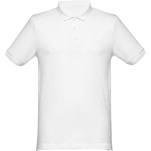 THC MONACO WH. Kurzarm-Poloshirt Für Herren Aus Kardierter Baumwolle , weiss, 100% Baumwolle, XXL, 77,50cm x 61,00cm (Länge x Breite), Bild 2