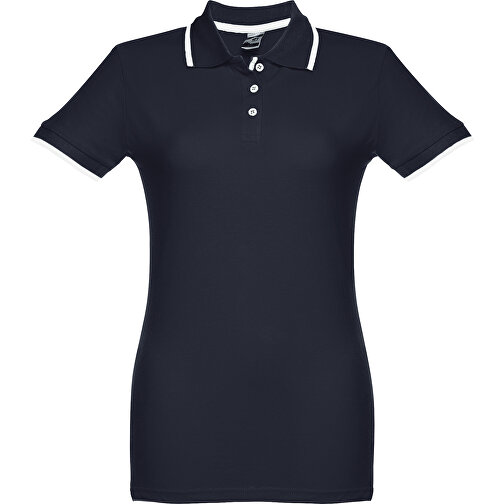 THC ROME WOMEN. 'Slim Fit' Damen Poloshirt , dunkelblau, 100% Baumwolle, XL, 71,00cm x 53,00cm (Länge x Breite), Bild 1