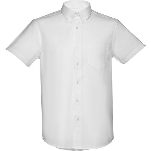 THC LONDON WH. Kurzärmeliges Herren-Oxford-Hemd. Weiße Farbe , weiß, Baumwolle und Polyester, XL, 79,00cm x 59,00cm (Länge x Breite), Bild 2