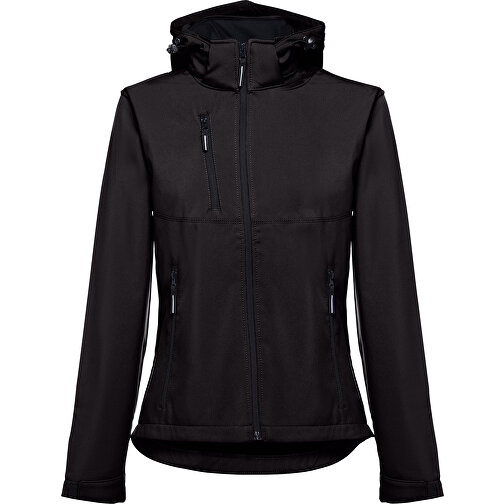 THC ZAGREB WOMEN. Gürtel-Softshell-Jacke Für Damen , schwarz, Polyester und Elasthan, XL, 72,00cm x 57,00cm (Länge x Breite), Bild 1