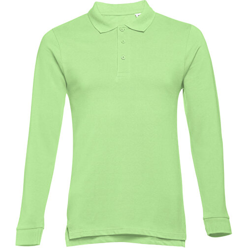 THC BERN. Langarm-Poloshirt Für Herren Aus Kardierter Baumwolle , hellgrün, 100% Baumwolle, XL, 73,00cm x 58,00cm (Länge x Breite), Bild 1