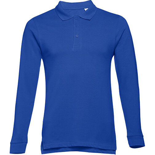 THC BERN. Langarm-Poloshirt Für Herren Aus Kardierter Baumwolle , königsblau, 100% Baumwolle, XL, 73,00cm x 58,00cm (Länge x Breite), Bild 1