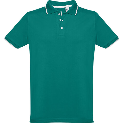 THC ROME. 'Slim Fit' Herren Poloshirt , dunkelgrün, 100% Baumwolle, M, 72,00cm x 51,00cm (Länge x Breite), Bild 1