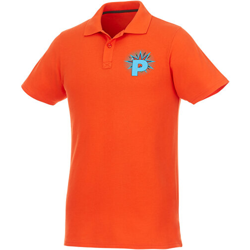Helios Poloshirt Für Herren , orange, Piqué Strick 100% BCI Baumwolle, 180 g/m2, S, , Bild 2