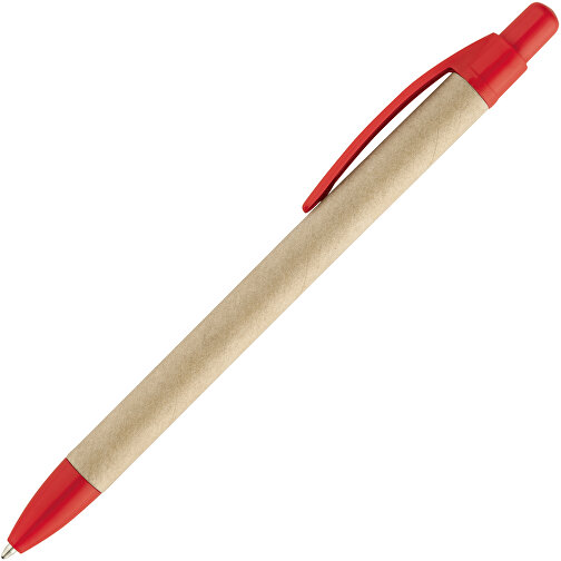 REMI. Kraftpapier-Kugelschreiber Mit Clip , rot, Kraftpapier, , Bild 2