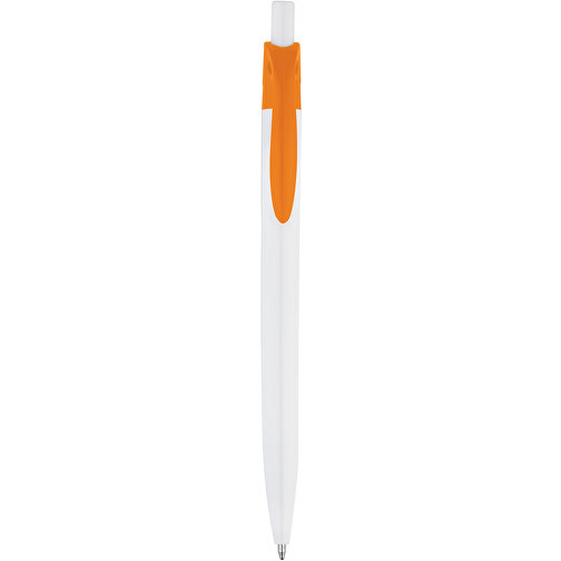 MARS. Kugelschreiber Mit Farbigem Clip , orange, Kunststoff, , Bild 1