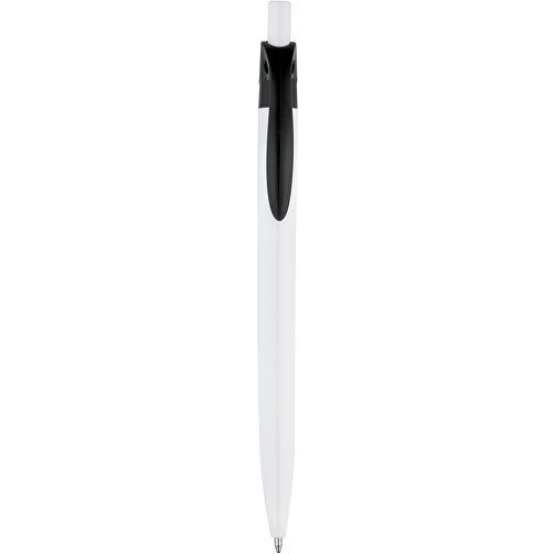 MARS. Kugelschreiber Mit Farbigem Clip , schwarz, Kunststoff, , Bild 1