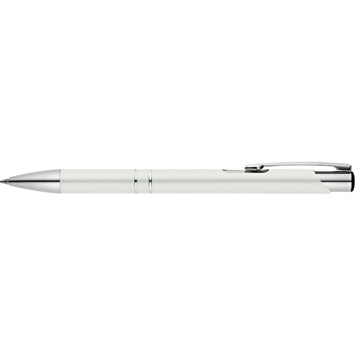 BETA. Aluminium-Kugelschreiber Mit Clip , weiß, Aluminium, , Bild 3