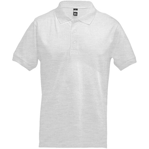 THC ADAM. Kurzarm-Poloshirt Aus Baumwolle Für Herren , weiss melliert, 100% Baumwolle, M, 69,50cm x 50,00cm (Länge x Breite), Bild 1