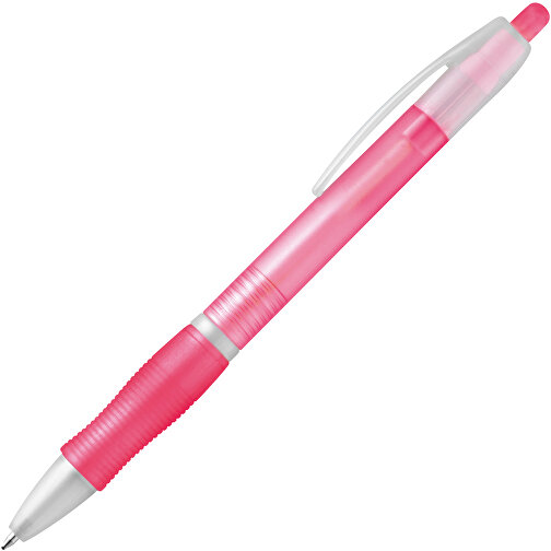 SLIM. Rutschfester Kugelschreiber Mit Clip , hellrosa, Kunststoff, , Bild 2