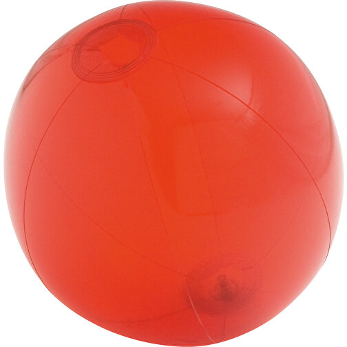 PECONIC. Strandball Aufblasbar Aus Lichtdurchlässigem PVC , rot, Durchschichtiges PVC, , Bild 1