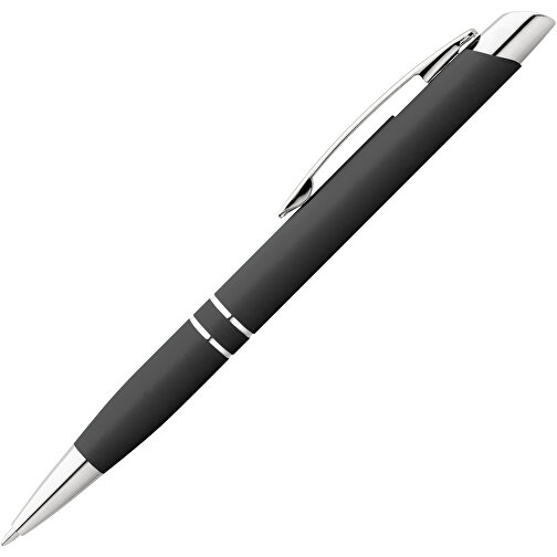 MARIETA SOFT. Aluminium-Kugelschreiber Mit Clip , schwarz, Aluminium, , Bild 1