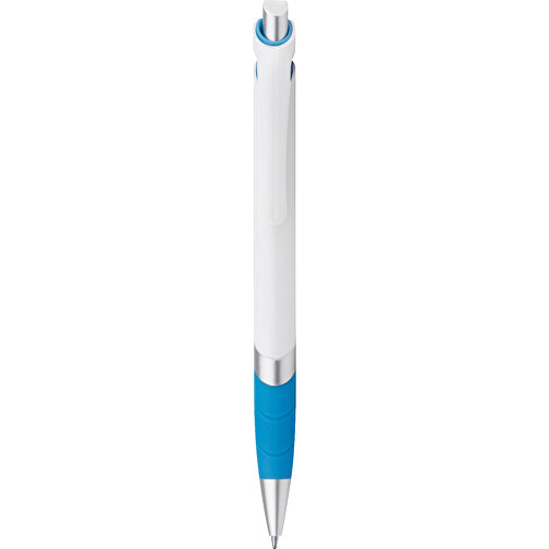 MOLLA. Kugelschreiber Mit Gummigriff , hellblau, Kunststoff, , Bild 1