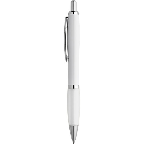MOVE BK. Kugelschreiber Mit Clip Und Metall Applikationen , weiß, Kunststoff, , Bild 1