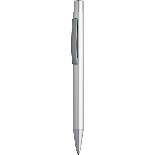LEA. Aluminium-Kugelschreiber Mit Clip , satinsilber, Aluminium, , Bild 4