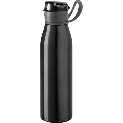 KORVER. Sportflasche Aus Aluminium 650 ML , schwarz, Aluminium, , Bild 1