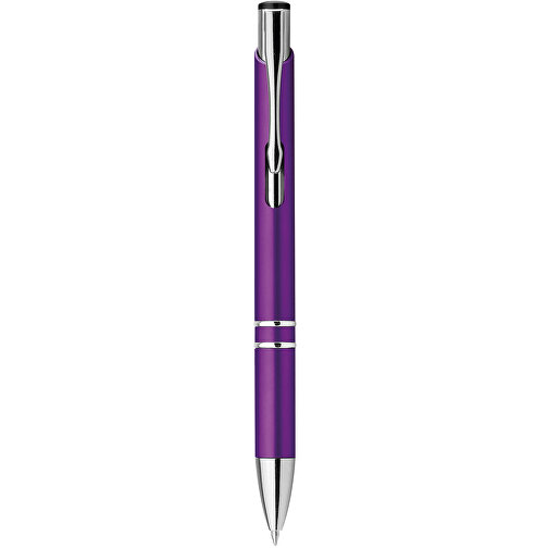 BETA PLASTIC. Kugelschreiber Mit Clip Aus Metall , lila, Kunststoff, , Bild 1