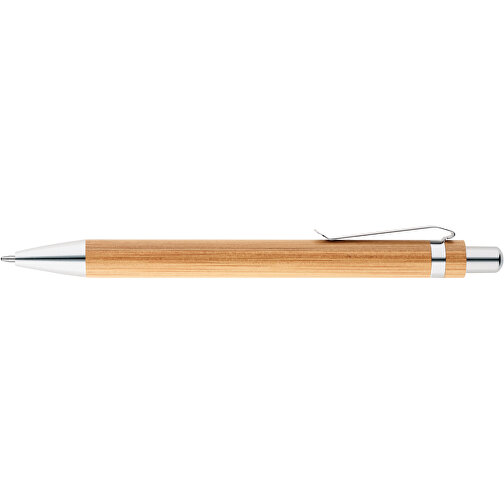 HERA. Bambus-Kugelschreiber Mit Einem Metallclip , natur, Bambus. Metall, , Bild 3