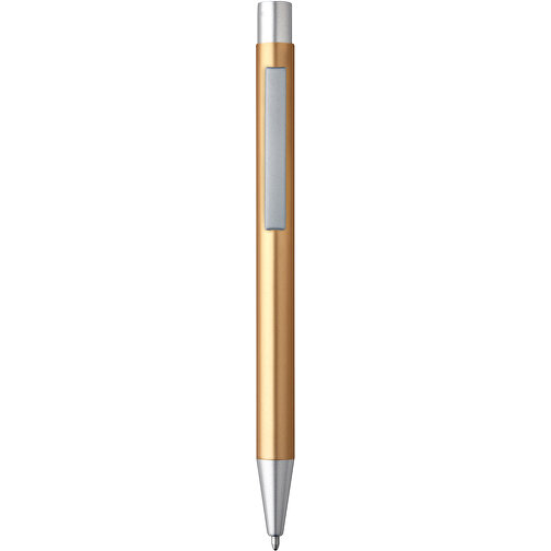 LEA. Aluminium-Kugelschreiber Mit Clip , satingold, Aluminium, , Bild 4