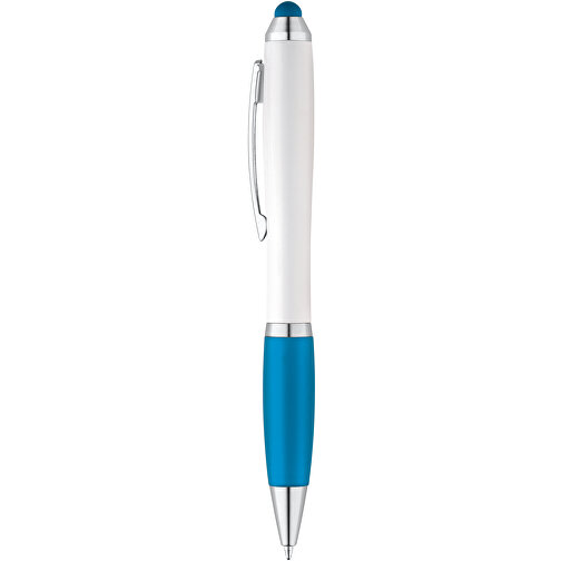 SANS. Kugelschreiber Mit Drehmechanik Und Metallclip , hellblau, Kunststoff, , Bild 1