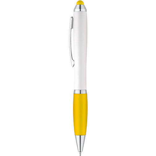 SANS BK. Kugelschreiber Mit Clip Aus Metall , gelb, Kunststoff, 13,50cm (Länge), Bild 1