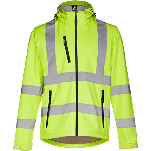 THC ZAGREB WORK. Softshell-Jacke Mit Hoher Sichtbarkeit (Unisex) , gelb hexachrome, Polyester, M, 74,00cm x 57,00cm (Länge x Breite), Bild 2