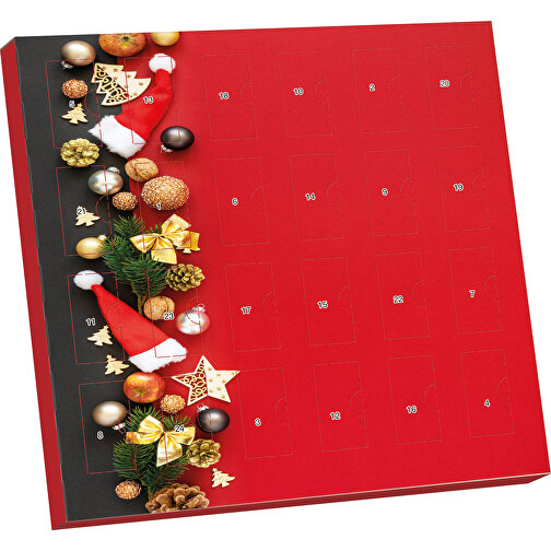 Täfelchen Adventskalender Lindt , Lindt, Karton, kompostierbares Inlay, 21,00cm x 1,40cm x 21,00cm (Länge x Höhe x Breite), Bild 1