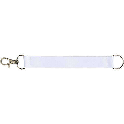 Mini Vollfarbig Bedrucktes Schlüsselband , weiß, Polyester, 15mm, 31,00cm x 1,00cm (Länge x Breite), Bild 1