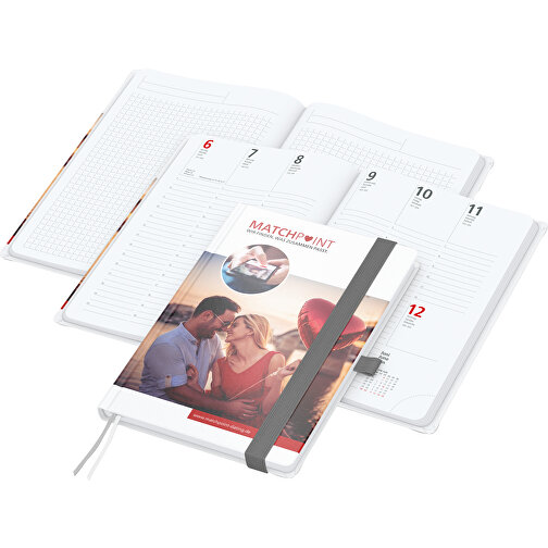 Bogkalender Match-Hybrid A5 Bestseller, mat, sølvgrå, Billede 1