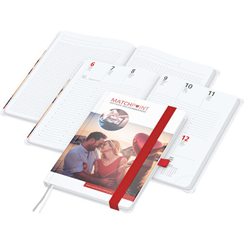 Bogkalender Match-Hybrid A5 Bestseller, mat, rød, Billede 1