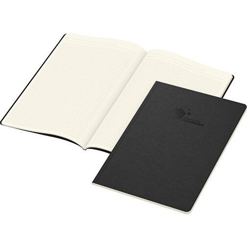 Notizbuch Copy-Book Creme Bestseller A4, Schwarz , schwarz, Cremefarbenes Schreibpapier 90 g/m², 29,70cm x 21,00cm (Länge x Breite), Bild 1