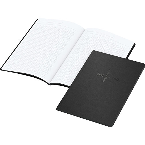 Notizbuch Tablet-Book Slim Bestseller A5, Schwarz , schwarz, Hochweißes Schreibpapier 90 g/m², 21,00cm x 14,80cm (Länge x Breite), Bild 1