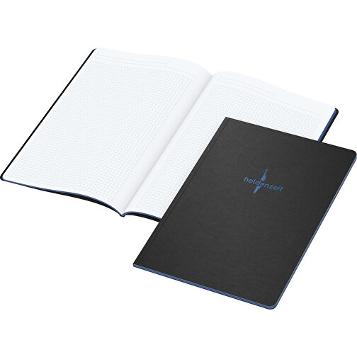 Notizbuch Tablet-Book Slim Bestseller A4, Mittelblau , schwarz, mittelblau, Hochweißes Schreibpapier 90 g/m², 29,70cm x 21,00cm (Länge x Breite), Bild 1
