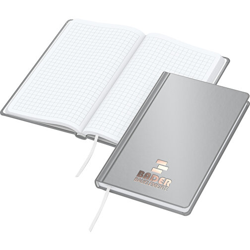 Taccuino Easy-Book Basic Pocket Bestseller, grigio argento, rame in rilievo, Immagine 1