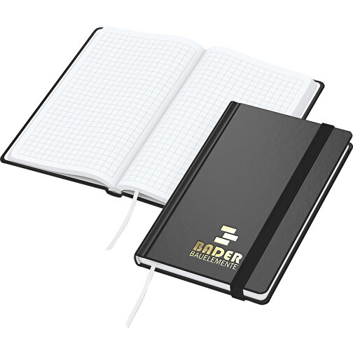 Notesbog Easy-Book Comfort Pocket Bestseller, sort, guld prægning, Billede 1