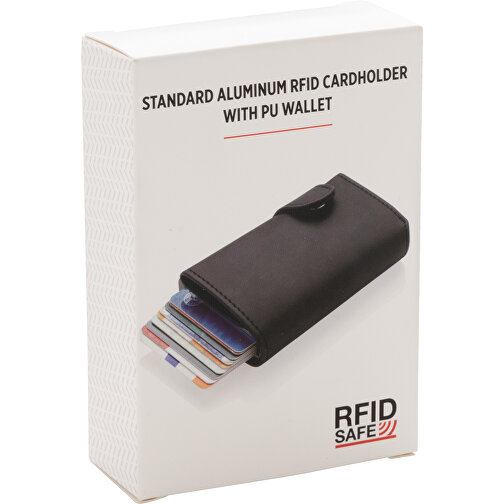 Standard aluminium RFID kortholder med PU lommebok, Bilde 9
