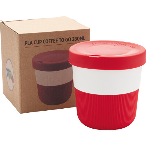 PLA Cup Coffee-To-Go 280ml, Rot , rot, PLA, 8,60cm (Höhe), Bild 7