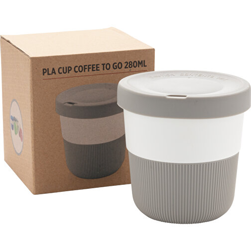 PLA Cup Coffee-To-Go 280ml, Grau , grau, PLA, 8,60cm (Höhe), Bild 7