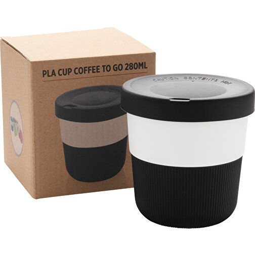 PLA Cup Coffee-To-Go 280ml , schwarz, PLA, Silikon, 8,60cm (Höhe), Bild 7