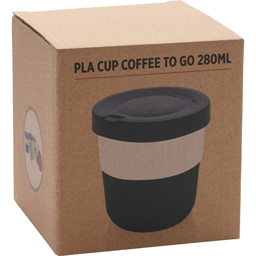 PLA Cup Coffee-To-Go 280ml , schwarz, PLA, Silikon, 8,60cm (Höhe), Bild 8