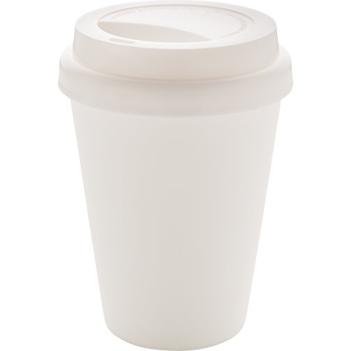 Wiederverwendbarer Doppelwandiger Kaffeebecher 300ml, Weiß , weiß, PP, 12,80cm (Höhe), Bild 1