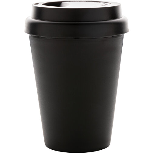 Wiederverwendbarer Doppelwandiger Kaffeebecher 300ml, Schwarz , schwarz, PP, 12,80cm (Höhe), Bild 2