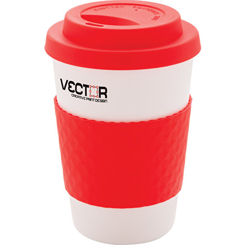 Wiederverwendbarer Kaffeebecher 270ml, Rot , rot, PP, 11,80cm (Höhe), Bild 4